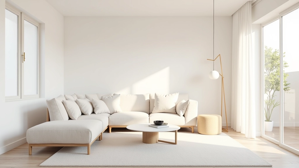 Sala de estar com linhas limpas
